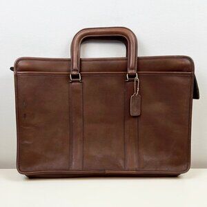 Vintage Coach USA Mahogany Leather Top Handle Office Work Briefcase Bag